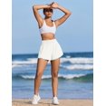 thumbnail image 4 of Pantalones cortos para correr PINSPARK de secado rápido con cintura elástica para mujer, blancos, 4 of 5