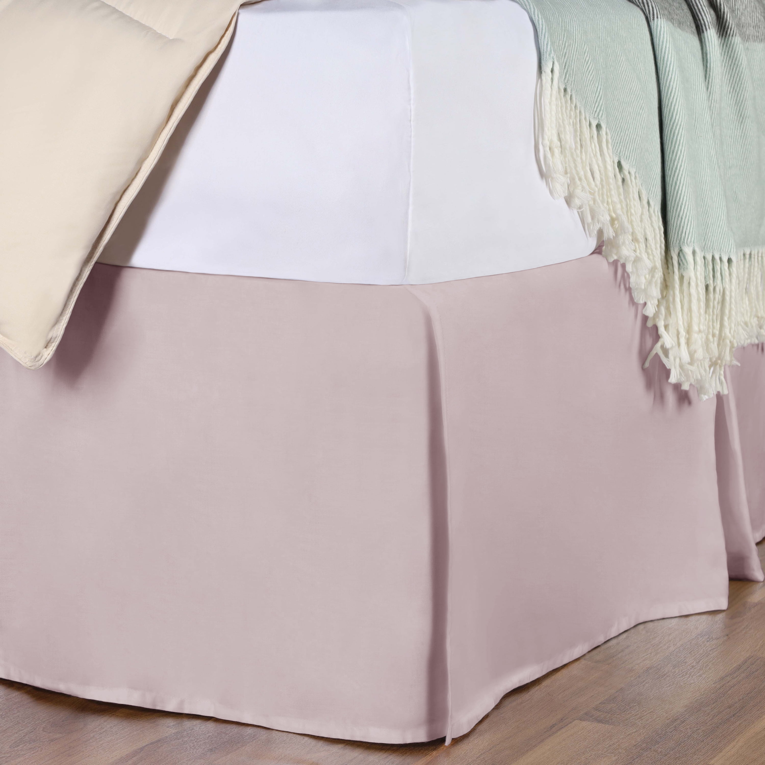 Wrap Around Three Sides Elastic Plain Ruffle Bed Skirt Cotton 1000 TC Lilac 