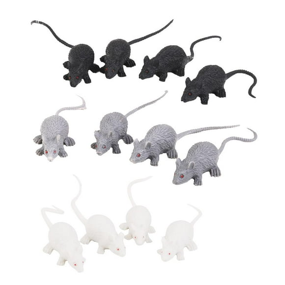 12 Pcs/Set Mouse Realistic Toy Fake Mice Model for Halloween Party