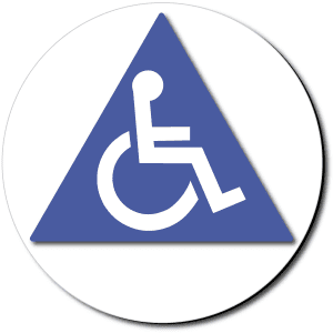 

California All Gender Accessible Restroom Door Sign - Color Reverse-Blue / White (2 Units)