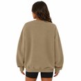 thumbnail image 4 of Sweatshirts For Women Long Sleeve Crewneck Sweatshirt Causal Loose Fit Pullover Tunic Tops Fall Clothes Shirts Khaki M, 4 of 6