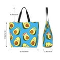 thumbnail image 6 of Bingfone Canvas Tote Bag for Women with Inner Pocket Aesthetic Cute Shopping Tote Bags Reusable Grocery Bags-Flowers Avocado, 6 of 9
