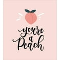 thumbnail image 3 of Fruit Duvet Cover Set, You're a Peach Typography and Leaves Healthy Food in Pastel Tones, Decorative 3 Piece Bedding Set with 2 Pillow Shams, Queen Size, Coral Pale Eggshell, by Ambesonne, 3 of 3