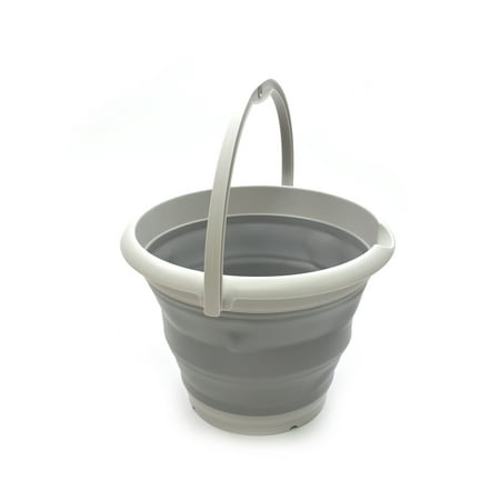Collapsible Pail - SAMMART 10L (2.6 Gallon) Collapsible Plastic Bucket - Foldable Round Tub - Portable Fishing Water Pail - Space Saving Outdoor Waterpot, size 33cm dia