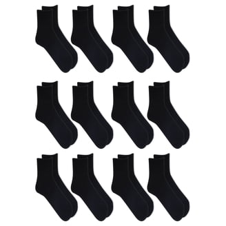 GoldToe Sport Cotton Quarter Socks - 8-Pack Black Men's Size 6-12.5, Cool Dry