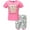 Blue / pink, variant on Star Wars The Mandalorian The Child French Terry T-Shirt and Shorts Outfit Set Little Kid to Big Kid
