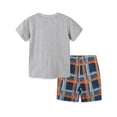 thumbnail image 4 of WIBACKER 100% Cotton 2-Piece Summer Pajamas for Kids Boys Sleepwear Top and Plaid Shorts Toddler Boy Rocket Pjs Set 2-7T, 4 of 6