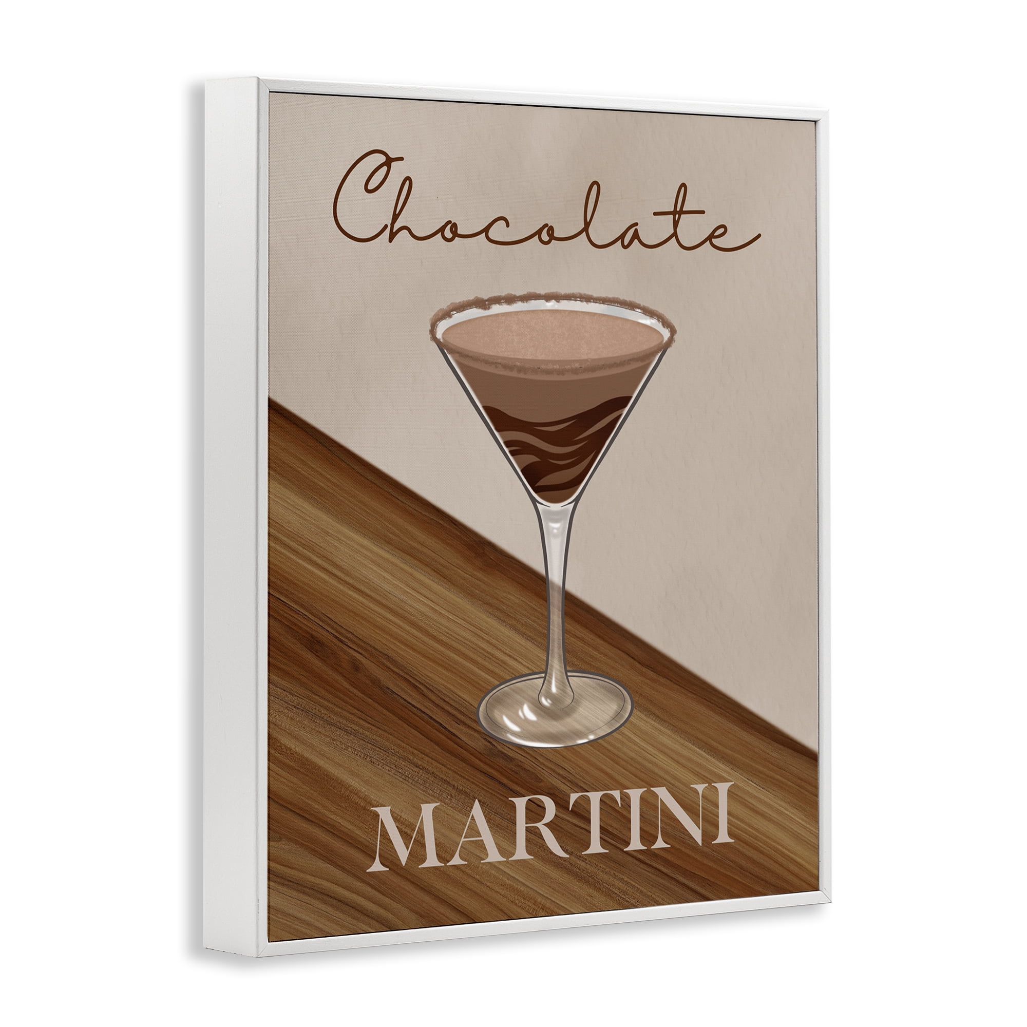 Stupell Industries Chocolate Martini on Brown White Framed Giclee Art, design by Marcus Prime