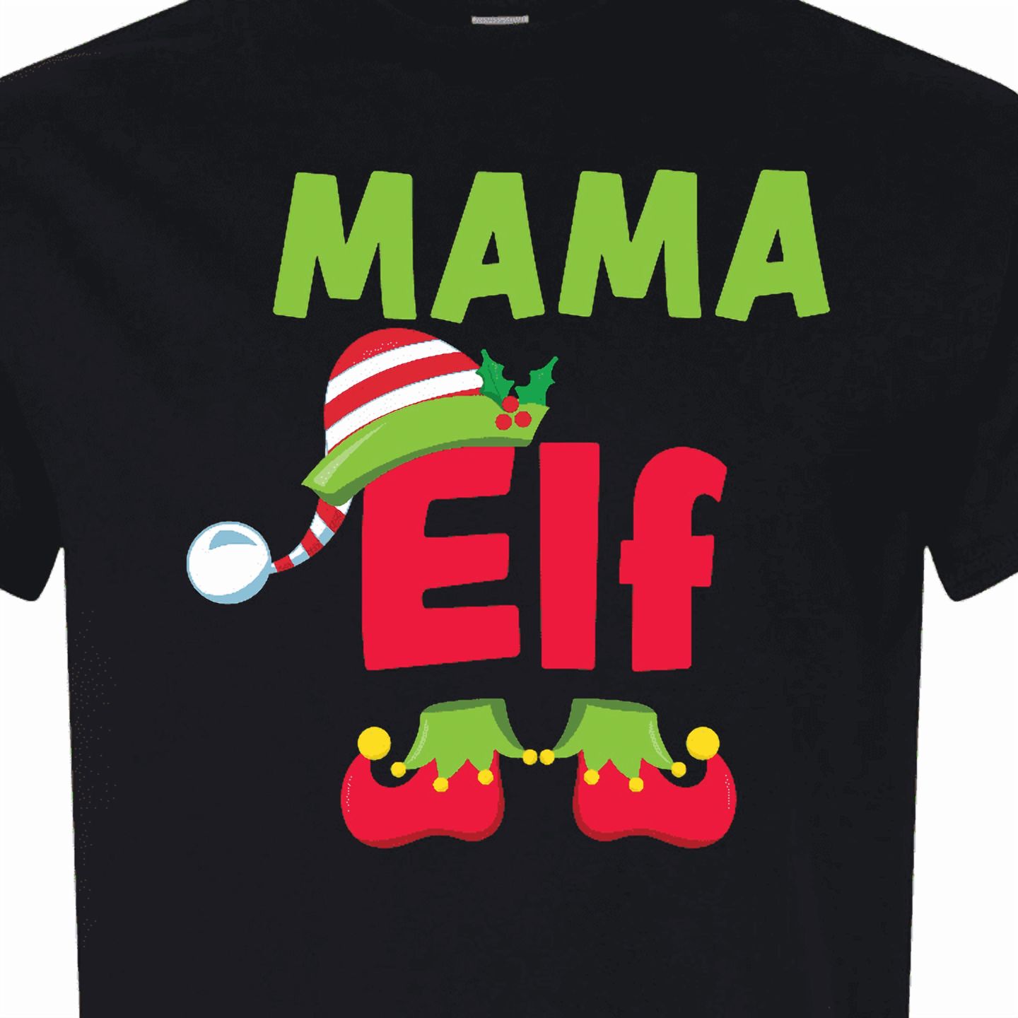 Inktastic Christmas Mama Elf T-Shirt