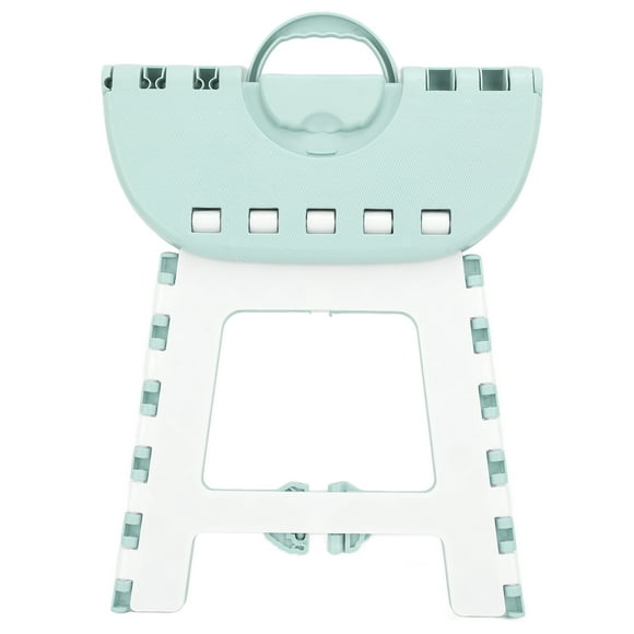 9"  Plastic Step Stool, NonSlip Folding Stool with Handle, Portable Stool for Kitchen, Bathroom, Living Room, Foldable Stool for Adults and Kids, Blue