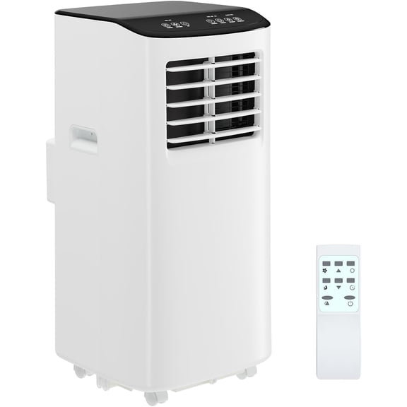 8000 BTU Portable Air Conditioner with Dehumidifier, Drainage-Free, Quiet Cooling w/Remote, 24H Timer, 4 Modes - For Bedroom/Office，Window Kit Included, Black top