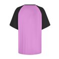 thumbnail image 4 of Timegard Hauts Grande Taille pour Femmes Col Rond Épaules Tombantes Bloc de Couleur Décontracté Confortable T-Shirts à Manches Courtes, 4 of 5