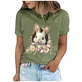 thumbnail image 2 of Tops de Cuello Alto para las Mujeres Amante Impreso Camiseta Cuello Redondo Manga Corta, Poliéster Spandex, 2 of 7