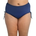 thumbnail image 3 of 24th & Ocean Solid High Waist Side Tie Hipster Bikini Swimsuit Bottom (Plus Size), 3 of 5