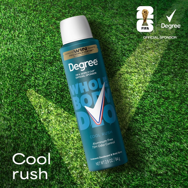 Degree Men Whole Body Deodorant Cool Rush Scent Aluminum Free 72H