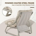 thumbnail image 5 of Grand Patio Outdoor Lounge Chair with Ottoman, Comfy Sling Recliner Chair with Puffy Cushion, Samba Modern Steel Patio Furniture Set for Porch Deck Garden Living Room, Champagne Gray, 5 of 7