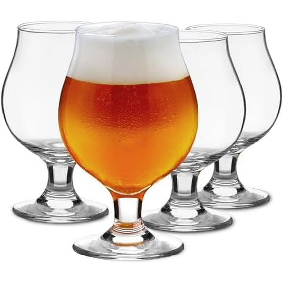 Beer Glasses Set of 4, 16 OZ Classic Craft Goblet Glasses, Premium Tumbler Set, Pub, Unique Design Beer Glasses, Dishwasher Safe$$Home Decor, Kitchen, & Other