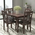 thumbnail image 4 of Costway 5 Piece Dining Set Table and 4 Padded Seat Chairs Home Kitchen Furniture Brown, 4 of 11