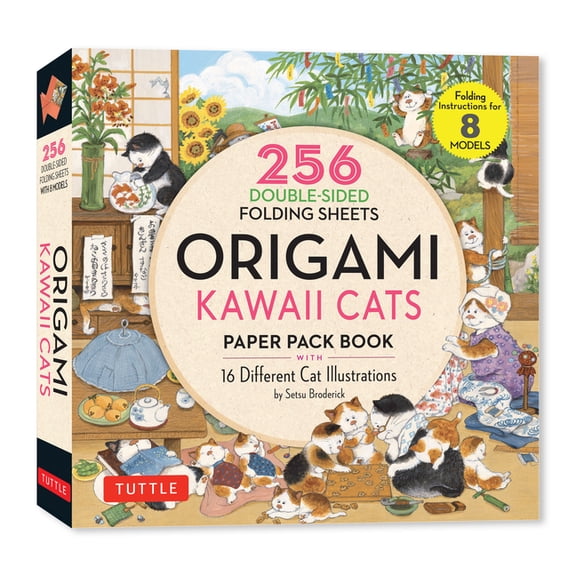 Origami Kawaii Cats Paper Pack Book: 256 Double-Sided Folding Sheets (Includes Instructions for 8 Models), (Paperback)