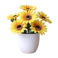 thumbnail image 2 of Dongrere Artificial Potted Plants with White Plastic Pot Fake Bush Greenery Faux Flower Arrangement Decorative for Home Bedroom Office Desk, A, 2 of 6