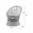 thumbnail image 3 of [Set of 2] 26.7" Modern Silver Grey Swivel Wicker Lounge Chair with PE Rattan and Iron Frame, Featuring a Stylish Round Design, Perfect for Living Room, Patio, or Balcony Relaxation, 3 of 5