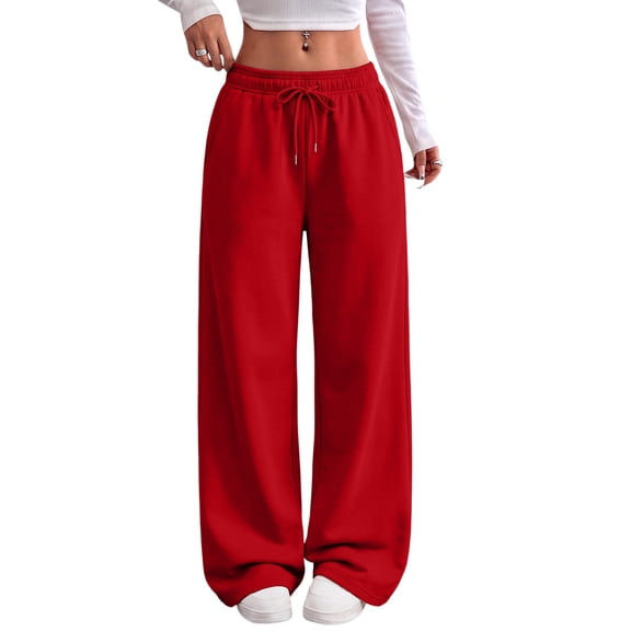 longantii Women Wide Leg Sweatpants Low Rise Baggy Sweatpants Y2K Drawstring Cotton Lounge Pants Womens Fall Fashion Clothes 2026