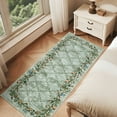 thumbnail image 4 of FairOnly Flroal Printed 2'x6'Runner Rug for Hallway Non Slip Stain Resistant Modern Soft Floor Rug for Laundry Bathroom,Green, 4 of 7
