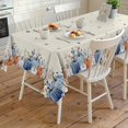 thumbnail image 7 of Blue Orange White Pumpkin Tablecloth Waterproof for Round/Rectangle/Oval/Square Tablecloth 60x120 in Table Cloth Cover Decor for Fall Baby Shower Christmas Wedding Party, Thanksgiving Fall Eucalyptus, 7 of 7