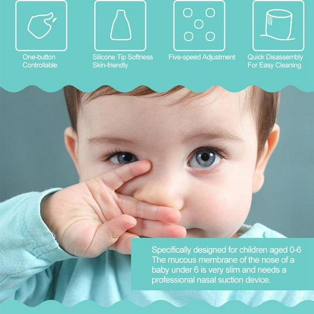 WALFRONT Nettoyeur de nez électrique Mucus nasal bébé Aspirateur