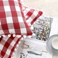 thumbnail image 4 of Bohogeo Red Christmas Decorative Plaid Pillow Covers,Buffalo Check Shams with Pompoms for Couch,20''x 20'',Pack of 2, Red/White, 4 of 7