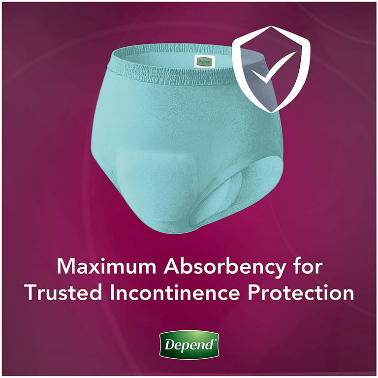 Depend Silhouette Incontinence and Postpartum Underwear for Women, Maximum  Absorbency, Disposable, Medium, Pink, 56 Count (2 Packs of 28) (Packaging  May Vary) 