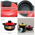 thumbnail image 2 of Heat Resistant Fine Porcelain Casserole/Clay Pot/Earthenware Pot (1600ml Red), 2 of 8