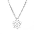 thumbnail image 1 of pitrice Collier Fleur de Lotus pour Femmes Pendentif Tribal Simple Chaîne Réglable 49-54cm Bijou Cadeau, 1 of 6