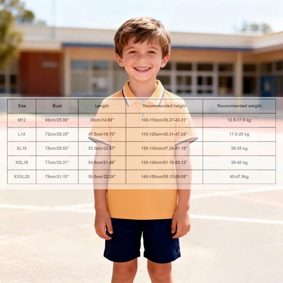 Boys' Polo Shirts Orange Button Down Girls Short Sleeve Shirts 100 Day of School Shirt Girls Casual Tops Tween Boys 11-12 Years Clothes