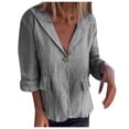 thumbnail image 1 of HBFAGFB Womens Cardigan Plus Size Lapel Button Down Jacket Simple and Versatile Daily Wear Grey Size XXXXL, 1 of 8