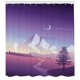 thumbnail image 3 of Ambesonne Northwoods Shower Curtain, Mountain Scenery, 69"Wx70"L, Violet Pink Pale Grey, 3 of 3