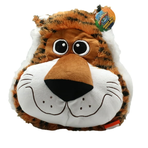 Tiger Face Plush Pillow & Toy, Soft Cushion, Huggable | Nursery Decor for Boys & Girls, Best Christmas or Birthday Gift for Toddler & Kids | For Imaginative Play & Bedtime