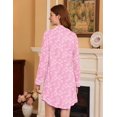 thumbnail image 4 of Ekouaer Nightgowns for Women Long Sleeve Nightshirt Button Down Sleepshirt Nightdress Boyfriend Sleepwear, 4 of 6