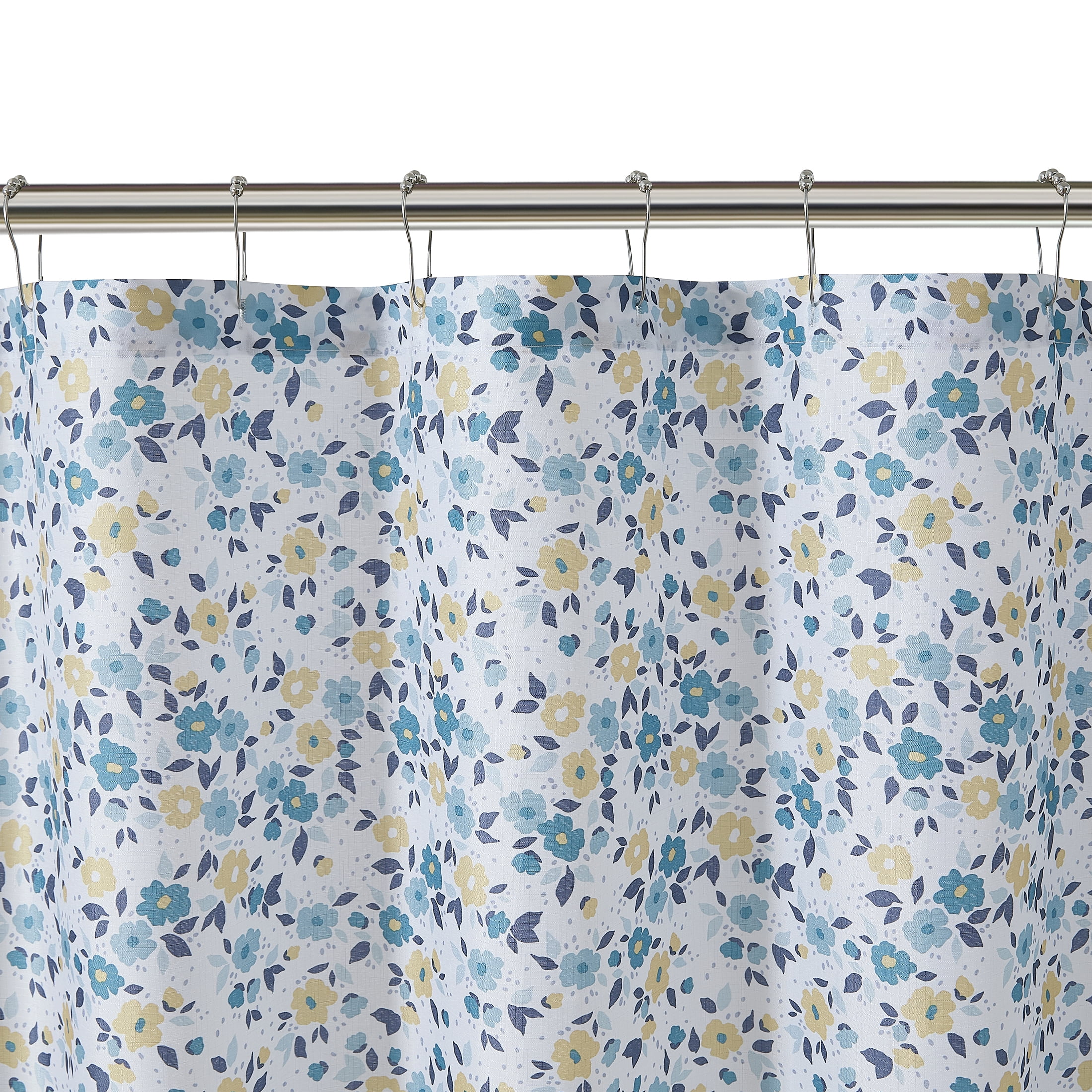 Mainstays Multi Ditsy Floral Fabric Shower Curtain, 72 x 72