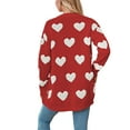 thumbnail image 4 of Cárdigan de moda para mujer, informal, cómodo, de manga larga, con cuello en V, estampado, con botones, blusa, cárdigan de poliéster para mujer, 4 of 5