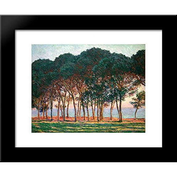 Under the Pine Trees at the End of the Day 20x24 Framed Art Print by Monet, Claude
