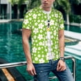 thumbnail image 6 of KLL Green White Flowers for Men's Baseball Shirts,Short Sleeve Casual Shirts Button Down Shirt for Men Beach Summer Wedding Shirt-4X-Large, 6 of 7