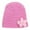 Pink, variant on Mnyycxen Girls French Thicken Women's Flowers Knitted Woolen Hat Knitted Crochet Beanie Hat with Flower