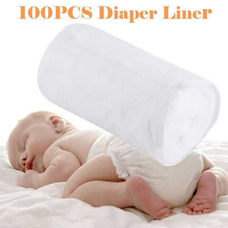 Ymiko 100PCS/Roll Disposable Cloth Baby Nappy Liner Covers Soft Diaper Pad Insert,Diaper Pad