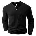 thumbnail image 4 of HAiming Long Sleeve Shirts for Men Crewneck Pullover Sweatshirt Solid Color Textured Shirts Soft Comfy Tops, 4 of 6