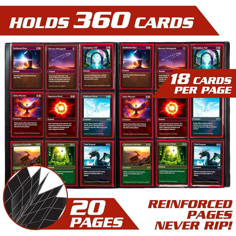 Monster Binder - 9 Pocket Trading Card Album - Matte Sky Blue (Anti-theft Pockets Hold 360+ Yugioh, Pokemon, Magic the Gathering Cards)