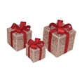 thumbnail image 4 of 3 cajas de regalo navideñas iluminadas, caja de regalo iluminada, adorno decorativo para decoración navideña para festivales de oficina, cafetería, Oro, 4 of 10