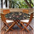 thumbnail image 7 of Round Table Cover for Round Tables 36"-70", Fitted Tablecloth with Elastic for Indoor Outdoor Party Holiday, 60inch, Mushroom, 7 of 7