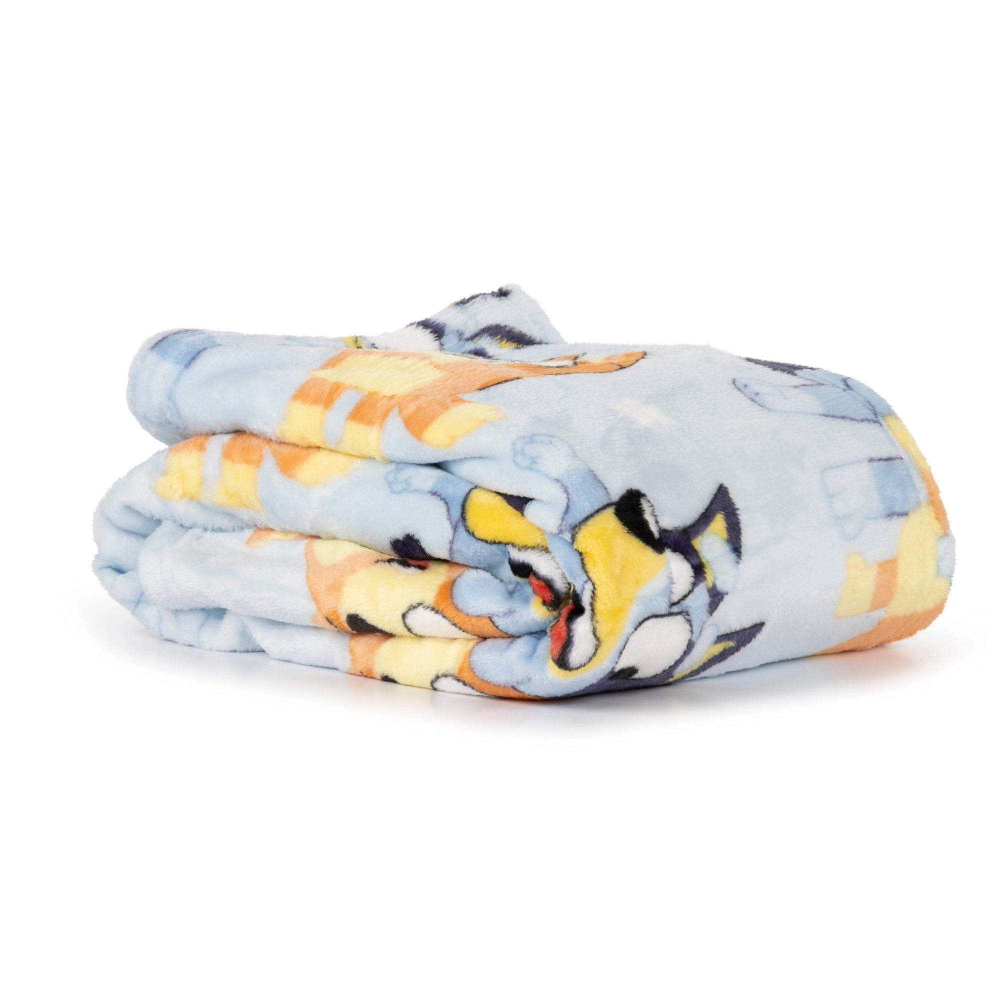 Bluey Busy Puppies Silk Touch Throw Blanket 40 x 50" and Character Hugger Pillow Set