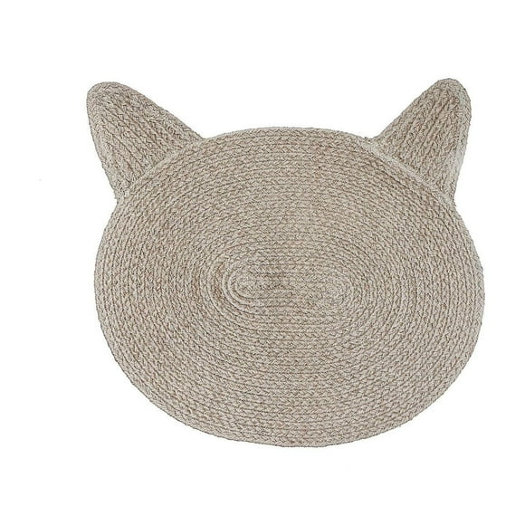 IH Casa Decor Tressé De Forme De Chat En Coton Mat Taupe